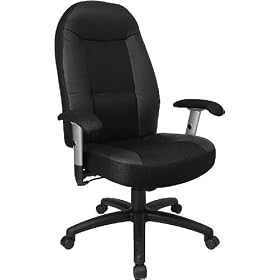 Leather Office Chair - High Back Executive Contemporary Swivel Chair - BT-971-BK-GG by Office Furniture in a Flash