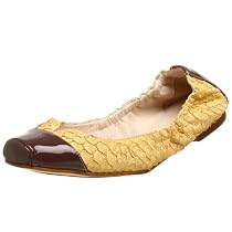 ALL BLACK Women's 70193 Patent Fish Flat,Yellow,39.5 EU (US Women's 9.5 M)
