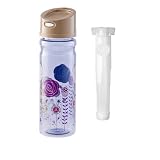 Tritan BPA Free Water Bottle - 24 oz Nouveau Flowers with Pop Lid and Chiller Ice Stick