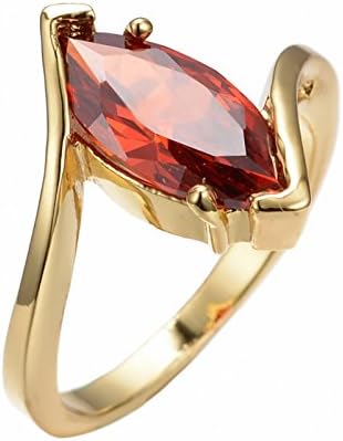 ATHING Oval Ruby Red Ring Yellow Gold Filled Jewely ding Rings8