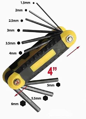 Folding hexagon key set 9pcs hex allen wrench screw driver set metric tool new