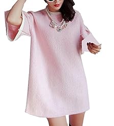 Short Sleeves Elbow Length Sleeves Acrylic/Polyester/Wool  Dress