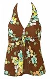 Autumn Floral Babydoll Halter Tankini Top - Plus Size Swimwear Plus Size Swimsuits
