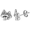 Tiny Sterling Silver Mushroom Stud Earrings