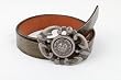 Tobacco Road Rocker Bronze Leather Belt ornate metal buckle