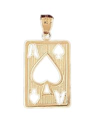 Dazzlers Solid 14k Gold Ace Spade Playing Card Charm Pendant Available in three colors from jewelsberry (weights: 1.8 grams only)