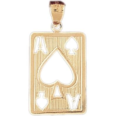 Cheap Girls Jewelry Dazzlers Solid 14k Gold Ace Spade Playing Card Charm Pendant Available in three colors from jewelsberry (weights: 1.8 grams only) For Sale