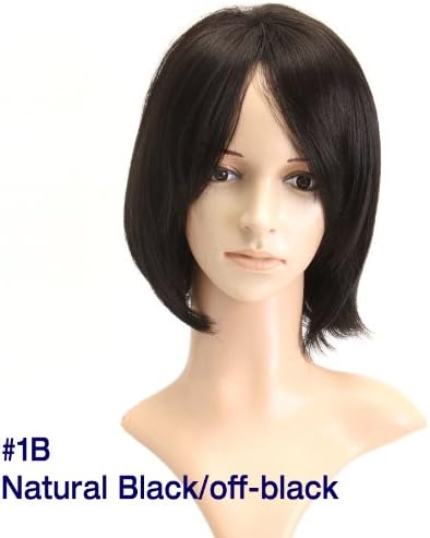 Mouse over image to zoom Details about Bob Synthetic Hair Style Wigs look Like Human Hair Capless Modern Straight Wig (WGF5-1B Natural Black/off -black)