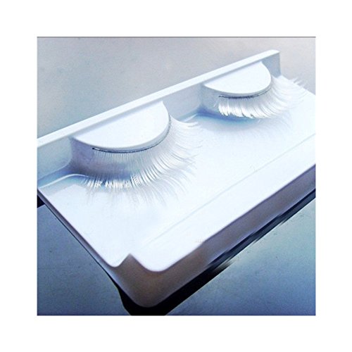 1 Pair White Exaggerate Long Thick Artificial False Eyelash for Prom Party