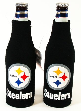 SET OF 2 PITTSBURGH STEELERS NFL BOTTLE SUIT KOOZIES