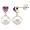 14K White Gold Paspaley South Sea Cultured Pearl and Amethyst Earrings - 12.00mm