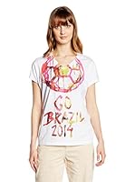 Marc Cain Camiseta Manga Corta (Blanco / Fucsia)