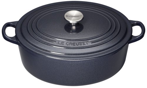 Le Creuset Cast Iron Oval Casserole, Midnight Blue, 29 cm