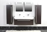 Design Badezimmermöbel mit Doppelwaschbecken Wenge-Optik