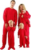 Sleepyheads Family Matching Solid Red Fleece Footed Pajama