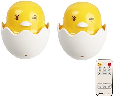 Hnlife Electric Remote Dimming LED Nightlight for Kids Energy Saving Light Bedroom Baby Night Light Wall Light ... (2 x Warm white)