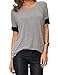 Leadingstar Womens Casual Round Collar Spliced Short Sleeve T-Shirt Blouse Tops