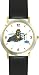 Walrus Ice Fishing Cartoon - JP Animal - WATCHBUDDY® DELUXE TWO-TONE THEME WATCH - Arabic Numbers - Black Leather Strap-Size-Large ( Men's Size or Jumbo Women's Size )