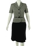 Evan Picone Water Color Belted Skirt Suit