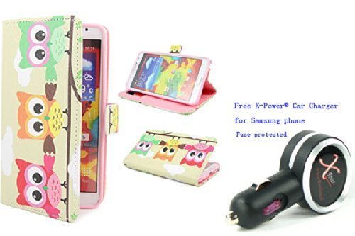 ATQ Owl Design Stand PU Leather Wallet Case Cover for Samsung Galaxy Note 3 N9000 With screen protector(2#)
