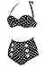 Cocoship Retro Polka Anchor Halter High Waisted Bikini buttons Vintage Swimsuit(FBA)