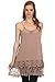 Solid Lovely Crochet Lace Layered Trim Crop Top Extender Cami Tank Top