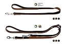 Hunter Hundeleine Canadian aus Elchleder, Verstellbare Leine 20 mm breit, Länge 2 m, schwa