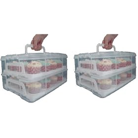 TWO TIER CUPCAKE CARRIER TWIN PACK SENT ROYAL MAIL TRACKED 24 HOUR SERVICE