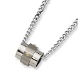 Gold Plated, Brushed and Polished Stainless Steel Pendant with 24" Chain