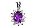 1.62 cts Genuine Amethyst Pendant - 14kt White or Yellow Gold FREE GIFT BAG!