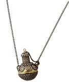 Glam Naturale Recycled Brass BOHO Gypsy Lamp Necklace with Removable Stopper - Long 30" Chain