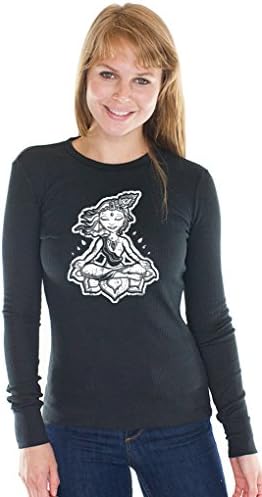 Women's KRISHNA Themal Tee Shirt, Medium Black