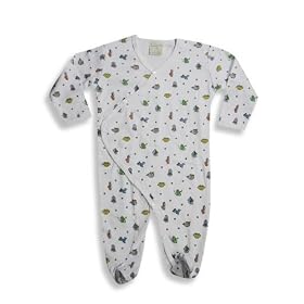 Bambolino - Newborn Baby Boys Long Sleeved Footed Coverall, White, Multi