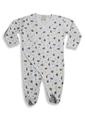 Bambolino - Newborn Baby Boys Long Sleeved Footed Coverall, White, Multi