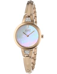 Citizen Womens EX1153-54D Silhouette Eco-Drive Rose Gold-Tone Stainless Steel Bangle Watch with Swarovski Crystal Accents