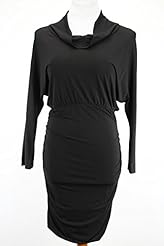 Viscose Cowl Neck Gathered Ruched Keyhole Cutout  Dress