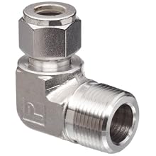 Parker A-Lok 12MSEL12N-316 316 Stainless Steel Compression Tube Fitting, 90 Degree Elbow, Tube OD x NPT Male