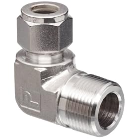 Parker 8MSEL8N-316 316 Stainless Steel A-LOK Male Elbow 1/2" Compression Fitting 1/2" Male NPT