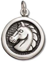 Genuine Raposa Elegance (TM) Round Horse Charm Pendant (19 x 16 mm). 100% Satisfaction Guaranteed.