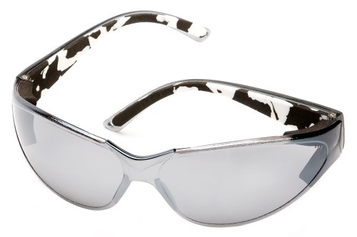 Best Price Body Glove 90215 V-Line High Impact Safety Glasses, Black Frame, Smoke Mirror Lens