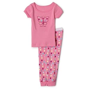 Calvin Klein Tight Fitting Short Sleeve PJ Set, 2 Piece, Pink