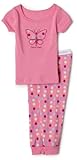 Calvin Klein Tight Fitting Short Sleeve PJ Set, 2 Piece, Pink, 12 Months