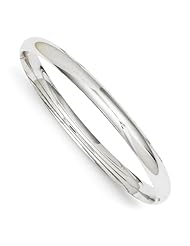 14k Wg High Polished 6.00mm Hinged Bangle, Best Quality Free Gift Box Satisfaction Guaranteed