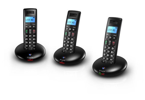 BT Graphite 2100 Trio DECT Digital Cordless Phone - Black