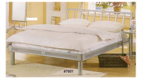 Contemporary Silver Platform Queen size bed