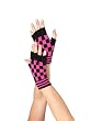 Acrylic Checkboard Fingerless Gloves, in 4 Colors