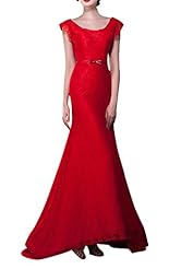 Sleeveless Round Neck Fall Open-Back Lace Mermaid Evening Dress/Tunic 
