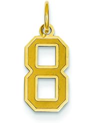 14K Gold Small Satin Number 8 Charm