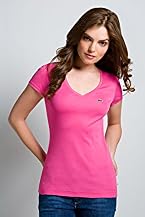 Short Sleeve 1x1 Rib Cotton V-Neck T-Shirt
