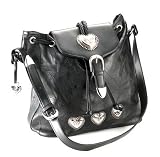 Embassy Italian Stone Design Genuine Black Leather Bag Handbag Purse